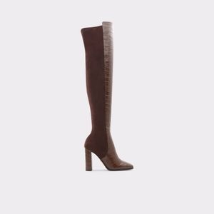 Aldo Choan chocolate croc thigh high boots size 8.5